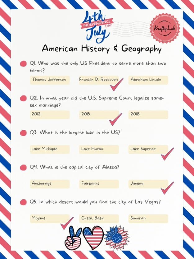 Fourth of july trivia questions and answers